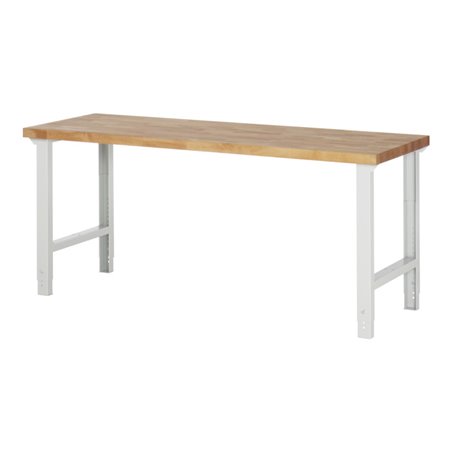 Rau Werkbank mit einstellbarer Arbeitshöhe und Massiv-Arbeitsplatte 2000x700x790-1140 mm