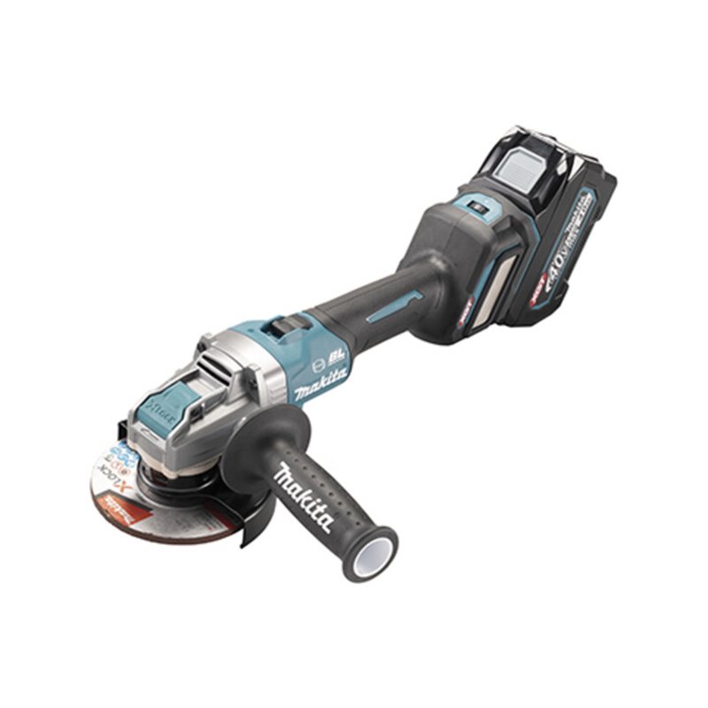 Makita Akku-Winkelschleifer 40V max. / 4,0 Ah, 2 Akkus + Ladegerät im MAKPAC