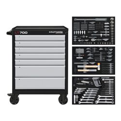 Kraftwerk Werkstattwagen BASIC LINE LT700, 7 Schubladen, 259-tlg.