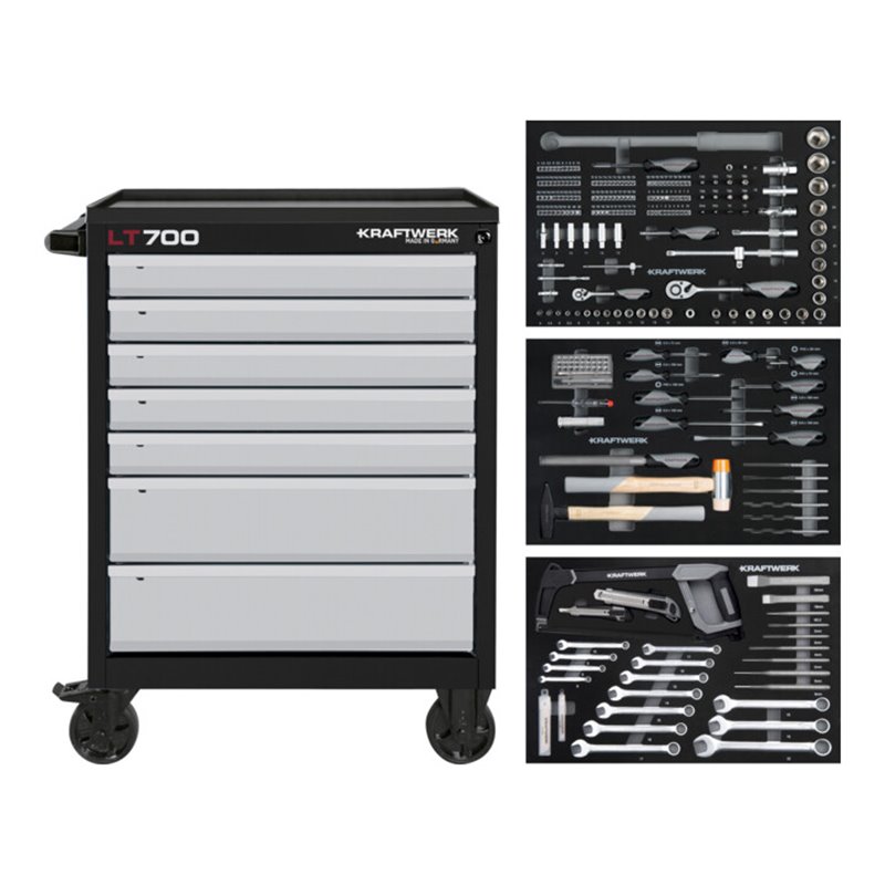 Kraftwerk Werkstattwagen BASIC LINE LT700, 7 Schubladen, 259-tlg.