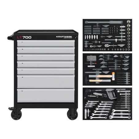 Kraftwerk Werkstattwagen BASIC LINE LT700, 7 Schubladen, 259-tlg.