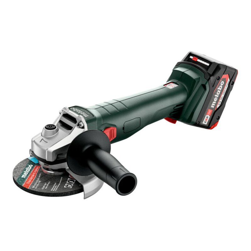 Metabo Akku-Winkelschleifer W 18 7-125 metaBOX 165 L 18V 2x4Ah Li-Power + ASC 55