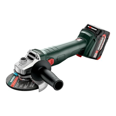 Metabo Akku-Winkelschleifer W 18 7-125 metaBOX 165 L 18V 2x4Ah Li-Power + ASC 55