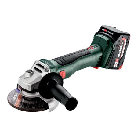 Metabo Akku-Winkelschleifer W 18 L BL 9-125 metaBOX 165 L 18V 2x4Ah Li-Power + ASC 55