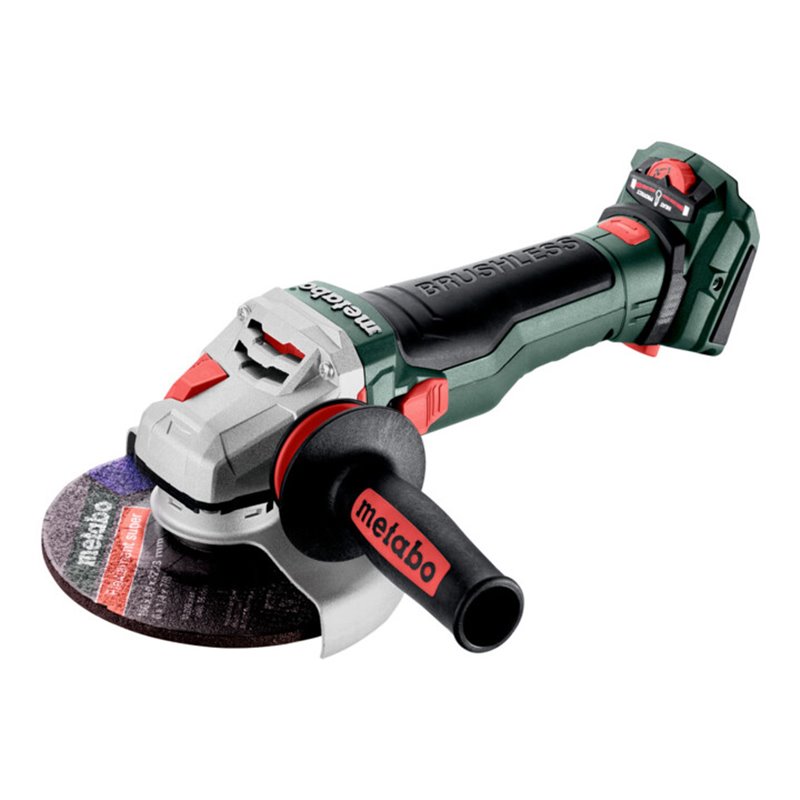 Metabo Akku-Winkelschleifer WVB 18 LTX BL 15-150 Quick mit Bremse, Drehzahlregelung, Schnellspannmutter, drehbarem Akkupack  met
