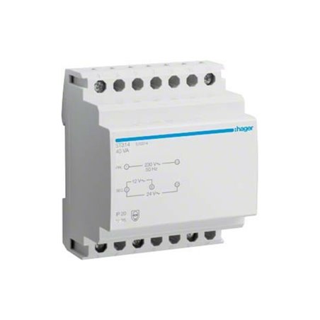 Hager Sicherheitstrafo 12V/3,33Ao.24V/1,67A ST314
