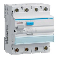 Hager FI-Schutzschalter 4p.63A/300mA Sel,6kA CPA463D