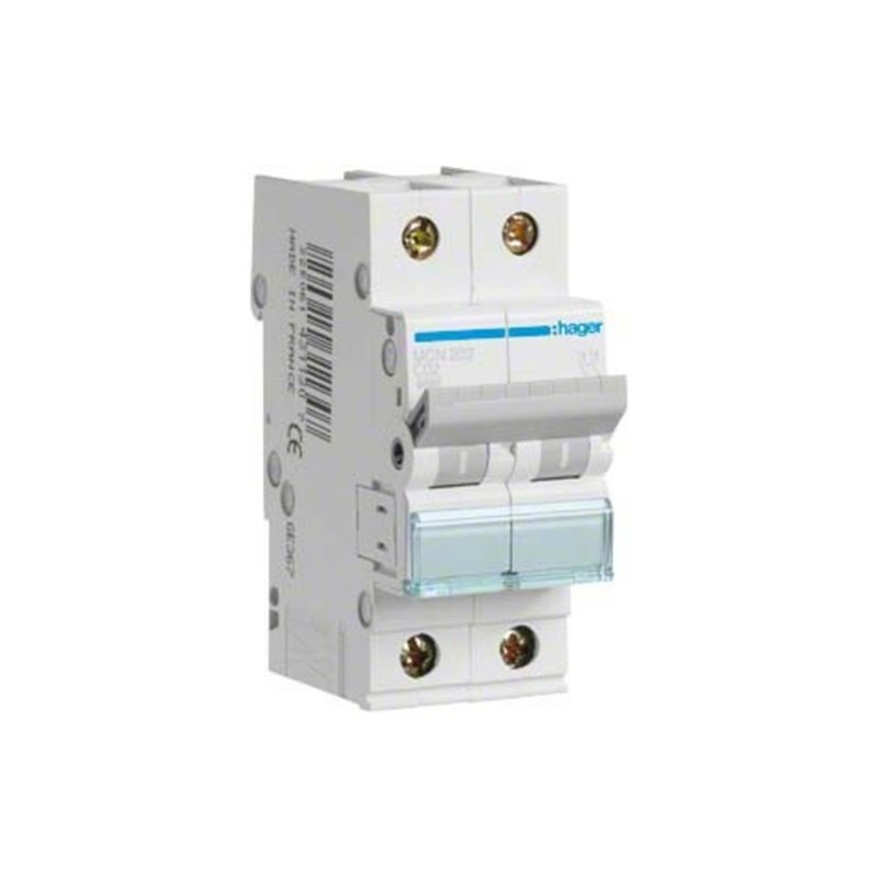 Hager Leitungsschutzschalter 2pol. C-2A, 6kA MCN202