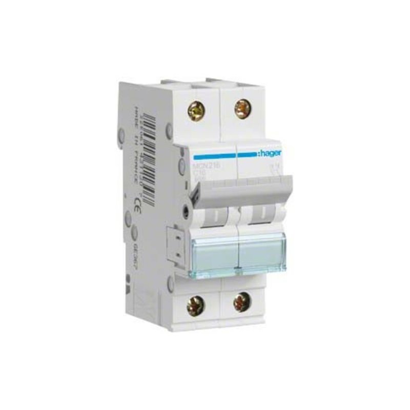 Hager Leitungsschutzschalter 2pol. C-16A, 6kA MCN216
