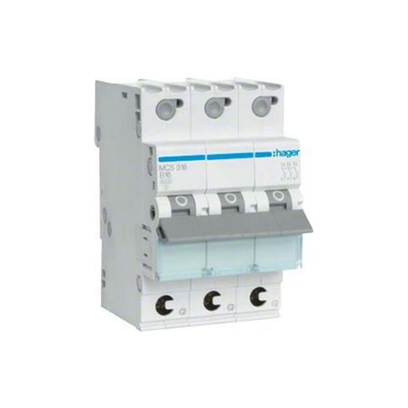 Hager Leitungsschutzschalter 3p. C-16A 6kA 3M QC MCS316