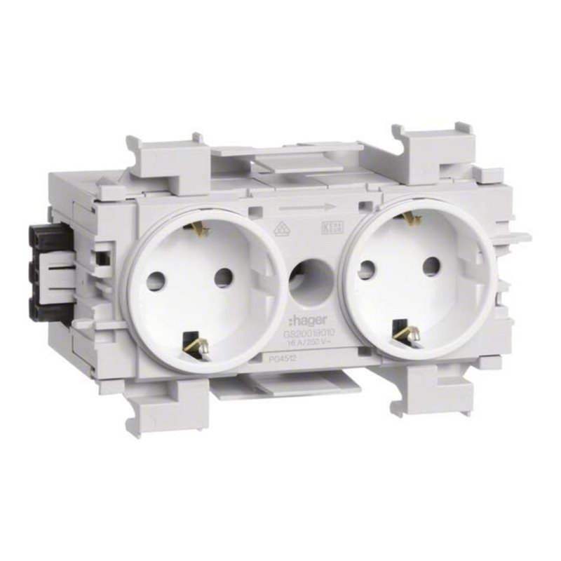 Tehalit Steckdose 2-fach m.Wago Steck/Klemmt. GS2001 vws