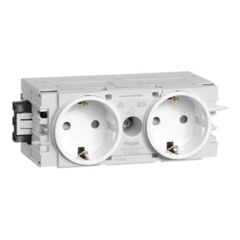 Tehalit Steckdose 2-fach verkehrsweiß GS20009016