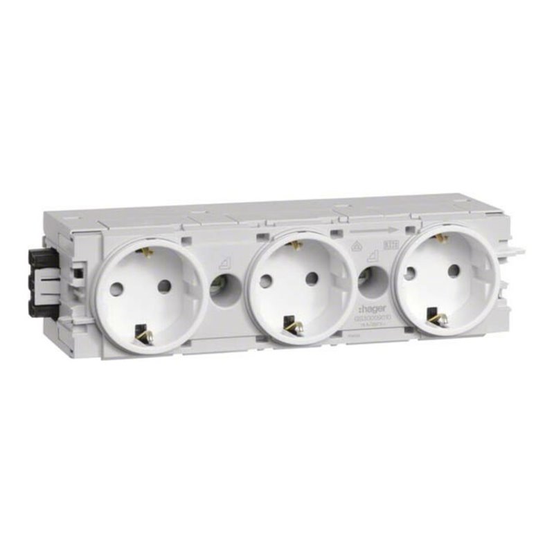 Tehalit Steckdose 3-fach verkehrsweiß GS30009016