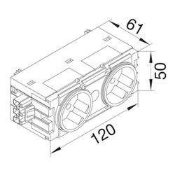 Tehalit Steckdose 2-fach 45° verkehrsweiß GS20109016