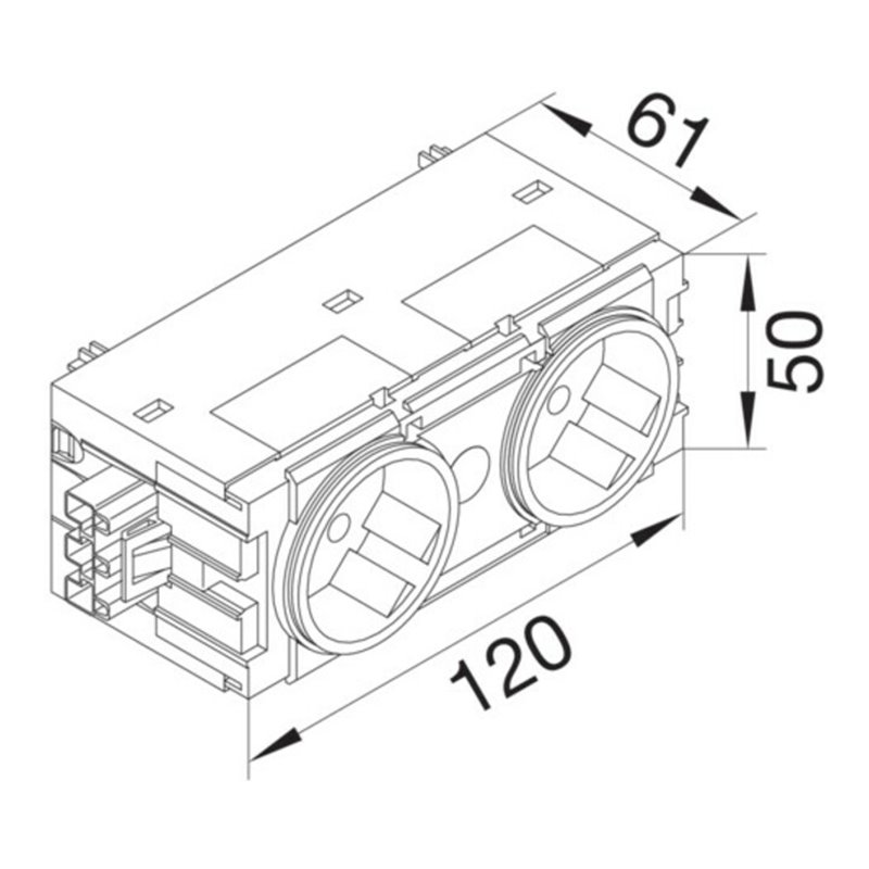 Tehalit Steckdose 2-fach 45° verkehrsweiß GS20109016