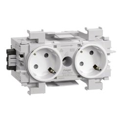 Tehalit Steckdose 2-fach 45° verkehrsweiß GS20119016