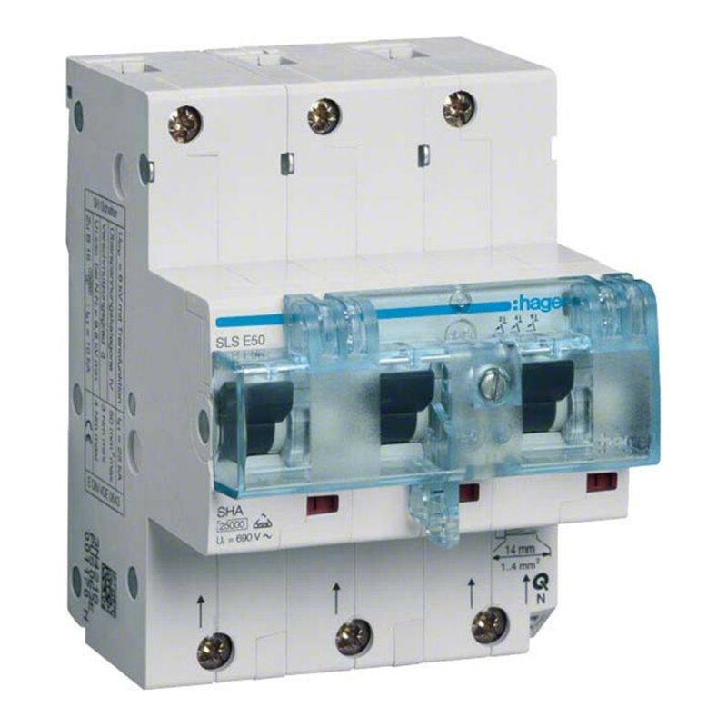 Hager SLS-Schalter 50A,3polig,E-Charak. HTN350E
