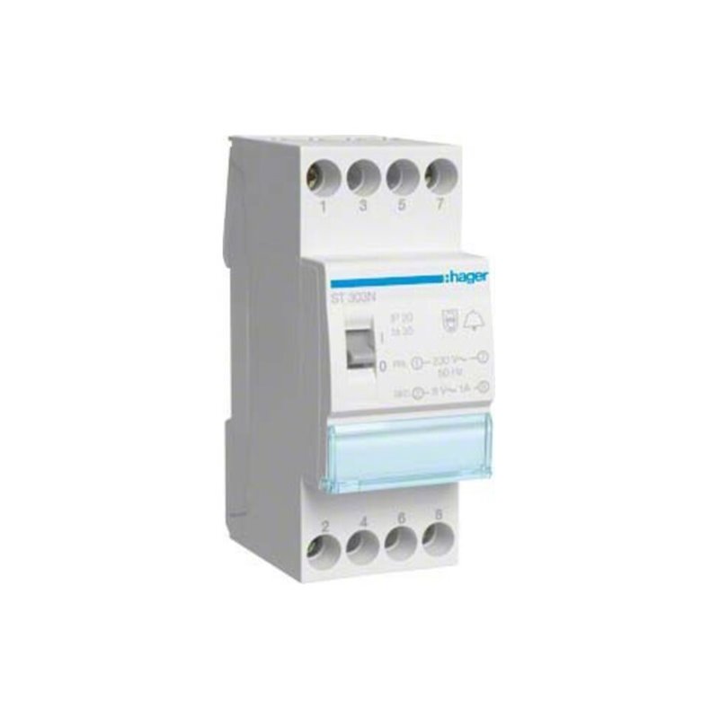 Hager Klingeltrafo mit Schalter 8VA 230/8V ST303N