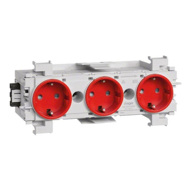 Tehalit Steckdose 3-fach rt frontrastend GS3001 vrt