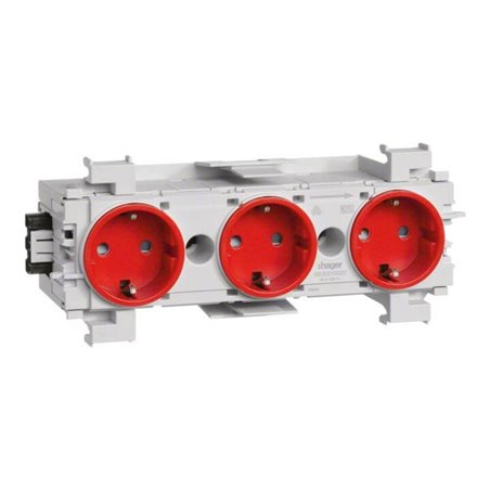 Tehalit Steckdose 3-fach rt frontrastend GS3001 vrt