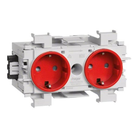 Tehalit Steckdose 2-fach rt frontrastend GS2001 vrt