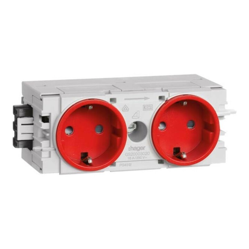 Tehalit Steckdose 2-fach rt C-Profil GS2000 vrt