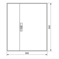 Hager Zählerschrank,universZ 950x800x205,IP44 ZB23S