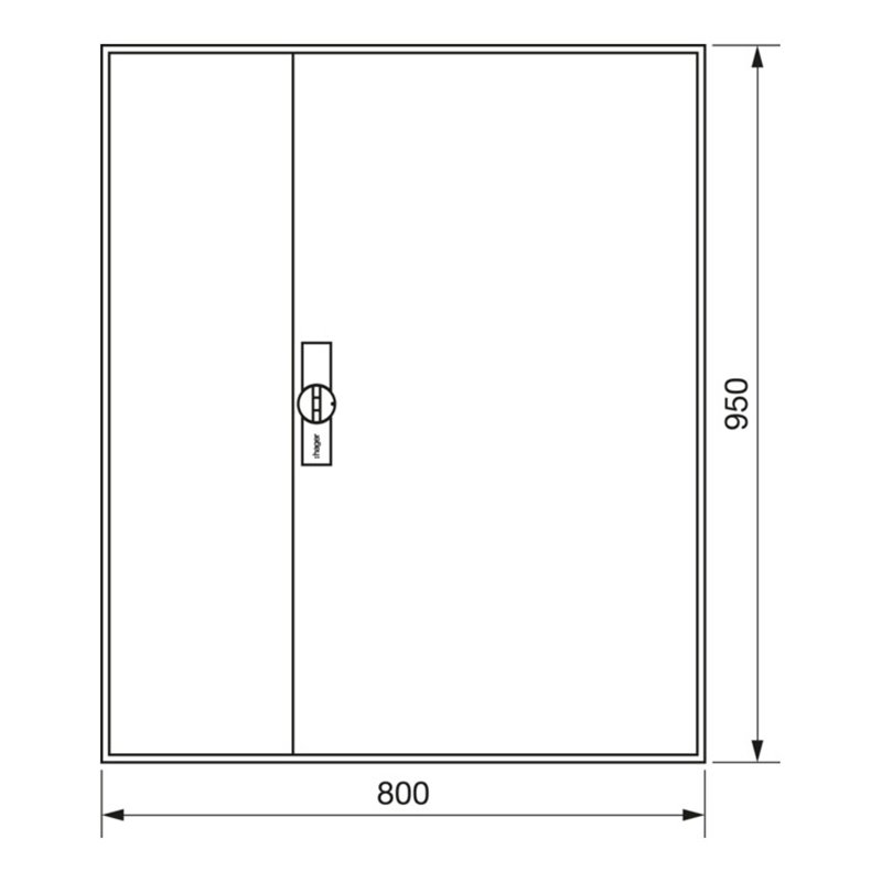 Hager Zählerschrank,universZ 950x800x205,IP44 ZB23S