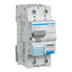 Hager FI/LS-Schalter 1P+N 10kA C-16A 30mA ADA566D