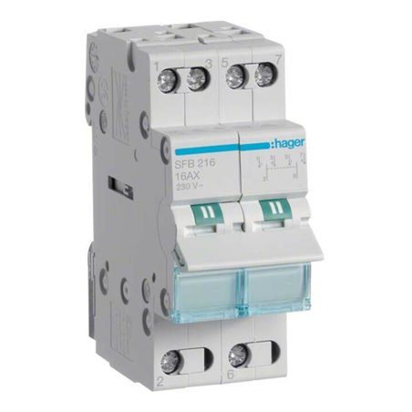 Hager Gruppenschalter 2P 16A SFB216