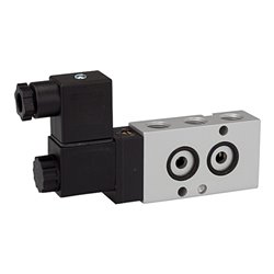 Riegler 5/2-Wegeventil, NAMUR, mono, Alu eloxiert, G 1/4, 24 V DC