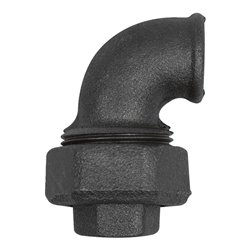 Riegler Verschr. Bogen 95, flachdicht., IG/IG Rp 2, Temperg. schwarz