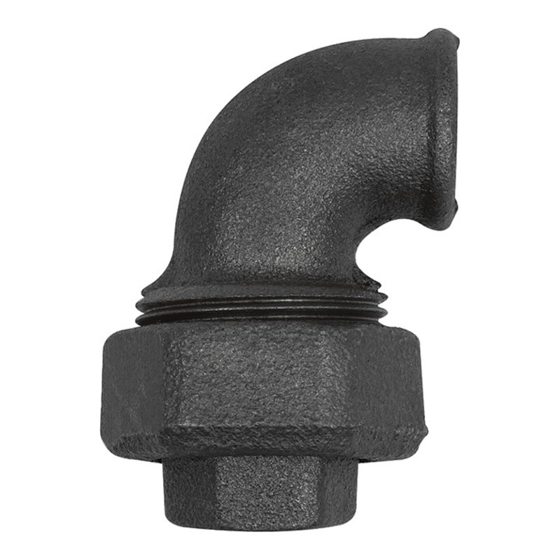 Riegler Verschr. Bogen 95, flachdicht., IG/IG Rp 2, Temperg. schwarz