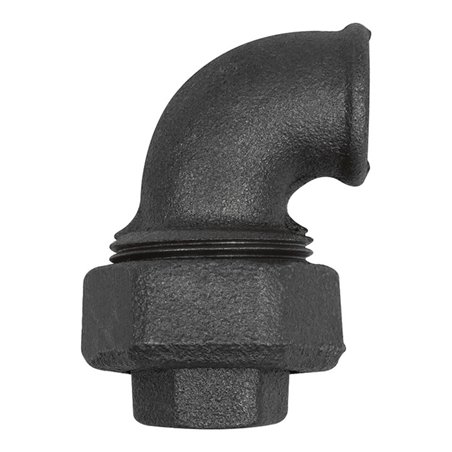 Riegler Verschr. Bogen 95, flachdicht., IG/IG Rp 2, Temperg. schwarz