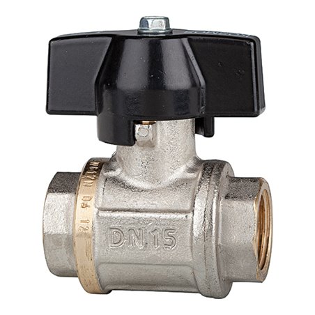 Riegler Kugelhahn schwere Ausführung, Flügelgriff, IG/IG, MS vern., G 1