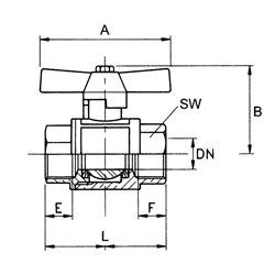 Riegler Kugelhahn schwere Ausführung, Flügelgriff, IG/IG, MS vern., G 1