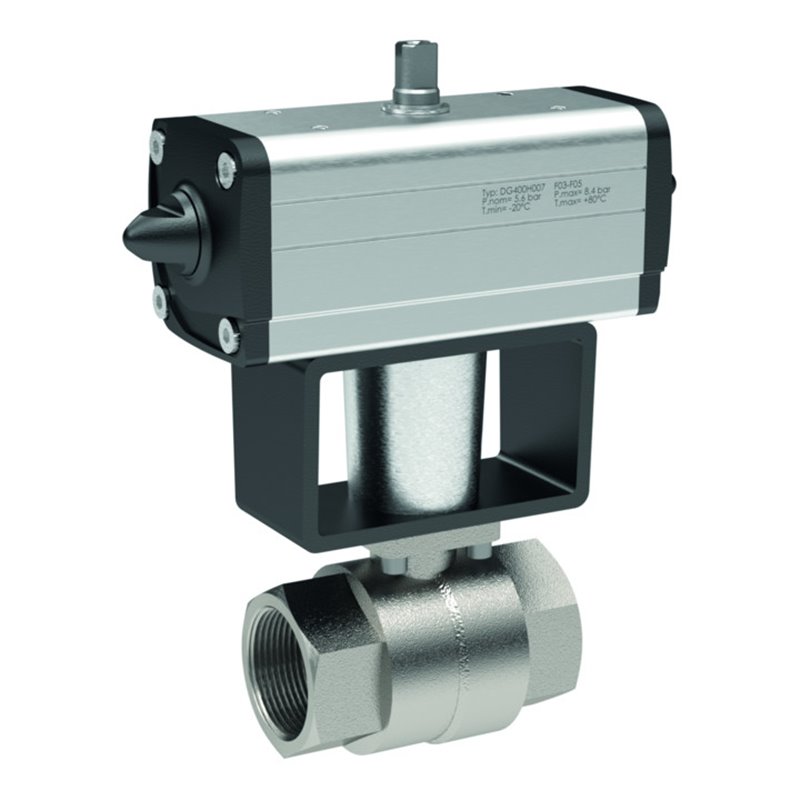 Riegler Edelstahl-KH, pneum. Stellantrieb nach NAMUR, doppeltw., Rp 1 1/2