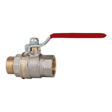 Riegler Kugelhahn Standardausfür, roter Hebel, IG/AG, MS vern., G 1 1/2