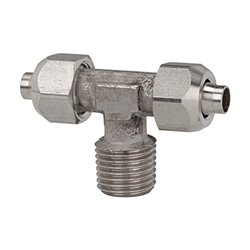 Riegler T-Einschraubverschraubung, R 1/4 a., für Schlauch 10/8, ES 1.4404