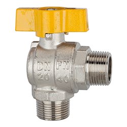 Riegler Kugelhahn Eckform, EN 331, MS vern., AG/AG, R 1, DN 25