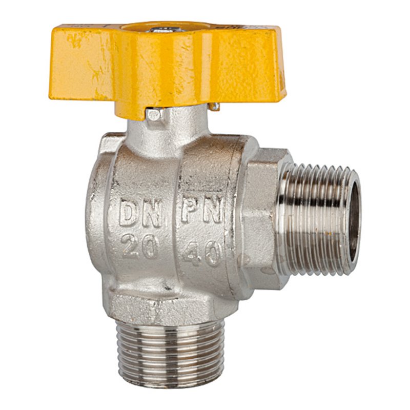 Riegler Kugelhahn Eckform, EN 331, MS vern., AG/AG, R 1, DN 25