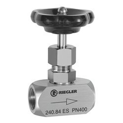 Riegler Nadelventil, Edelstahl 1.4571, G 1, DN 12, PN max. 250 bar