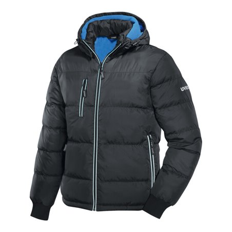 UVEX Thermo Steppjacke, schwarz / blau, Unisex-Größe: S