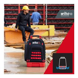 Wiha Mechaniker Werkzeugrucksack 41-tlg. I mit Mechaniker Grundausstattung I stabiler Standboden I mit Laptopfach I Taschen für 