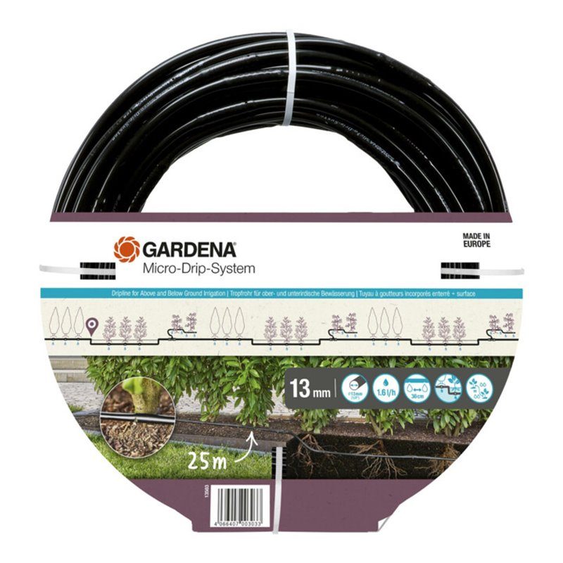 Gardena Micro-Drip-System Tropfrohr 1,6 l/h, ober- und unterirdische Verlegung (25 m)