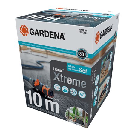 Gardena Textilschlauch Liano™ Xtreme 1/2', 10 m Set + Indoor-Adapter