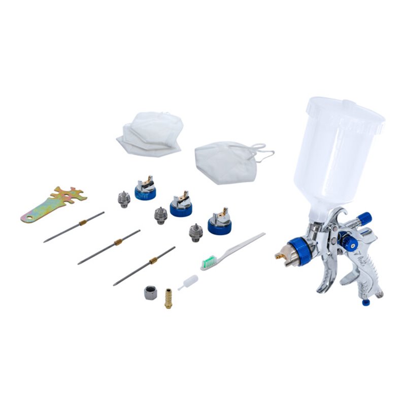 BGS Druckluft-Farbsprühpistole 70048, mit 3 Sprühdüsen, 1,2 - 1,7 - 2,0 mm