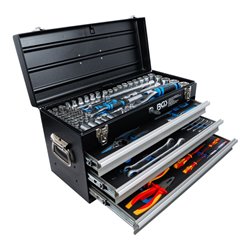 BGS Elektriker-Metall-Werkzeugkoffer 3350, 3 Schubladen, mit 147 Werkzeugen