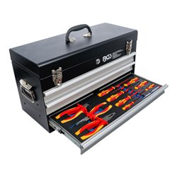 BGS Elektriker-Metall-Werkzeugkoffer 3350, 3 Schubladen, mit 147 Werkzeugen