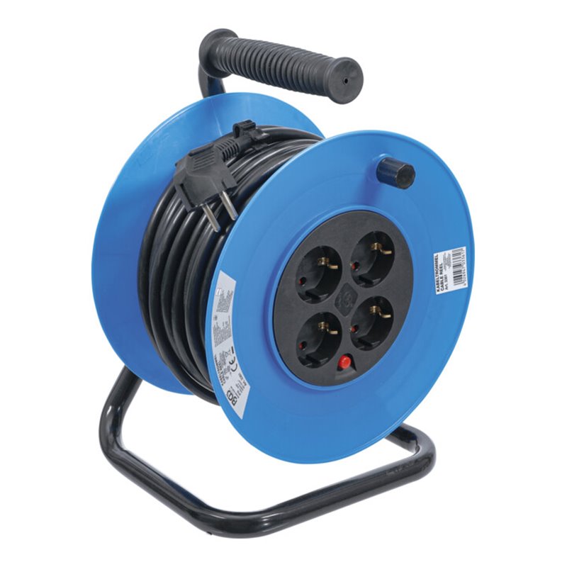 BGS Kabeltrommel 3361, 25 m, 3x1,5 mm², 4 Steckdosen, IP 20, 3000 W